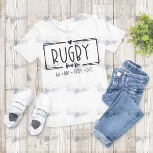 Rugby Mom Heart Design PNG-SVG - Digital Download
