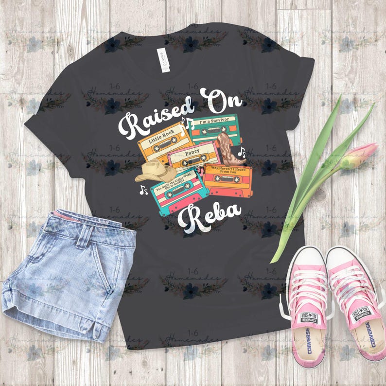 Raised on Reba PNG - Black and White Font - Retro Cassette Tape PNG ...