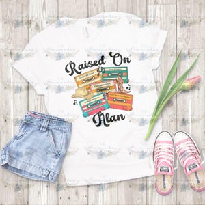 Raised on Alan PNG - Black and White Font - Retro Cassette Tape PNG - Instant Digital Download