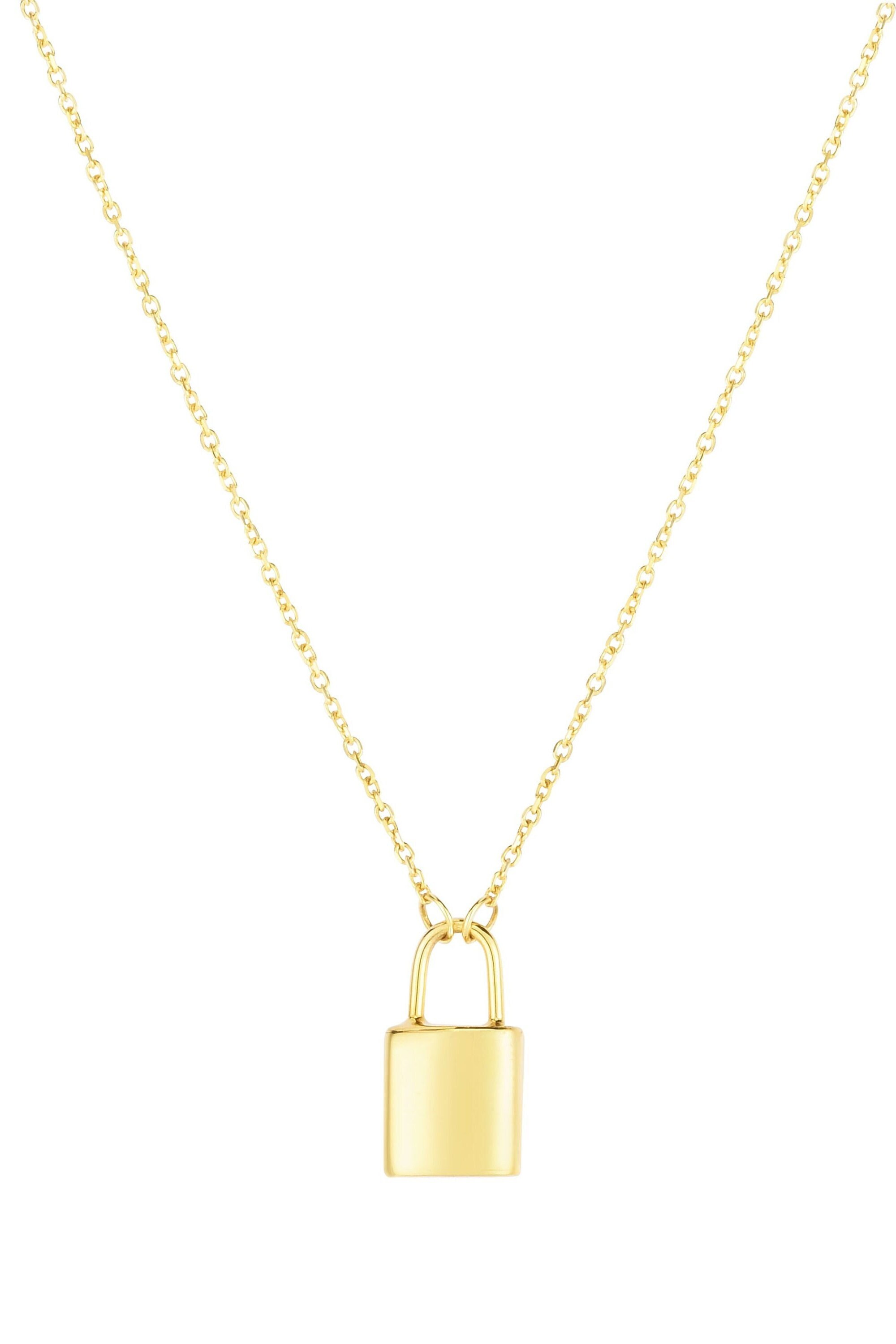 Solid gold padlock necklace Clearance
