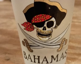 BAHAMAS PIRATE Shot Glass, Souvenir Shot Glasses, Shot Glass Collections, State Souvenir Glasses, #8