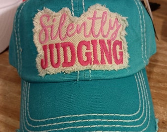 SILENTLY JUDGING Baseball Hat, Womens Baseball Caps, Vintage Wash Hat