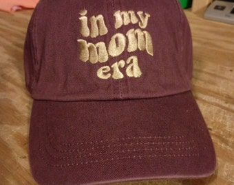 In My MOM ERA Embroidered Baseball Hat, Mom Baseball Caps, Berry