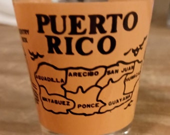 PUERTO RICO Shot Glass, Souvenir Shot Glasses, Shot Glass Collections, State Souvenir Glasses, #6