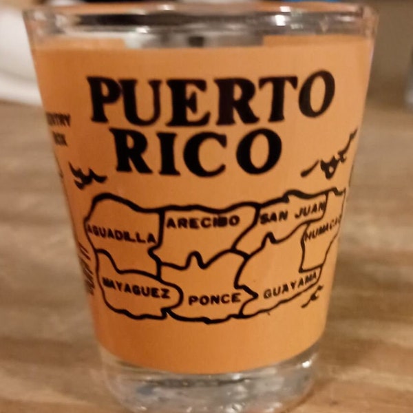 PUERTO RICO Shot Glass, Souvenir Shot Glasses, Shot Glass Collections, State Souvenir Glasses, #6