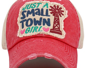 Just a SMALL TOWN GIRL Baseball Hat, Womens Baseball Hat