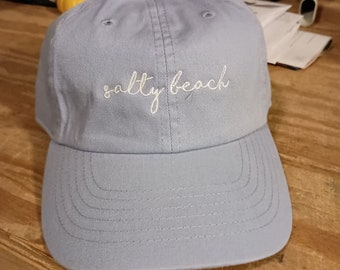 SALTY BEACH Baseball Cap, SALTY Hat, Light Blue