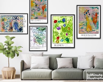 Kinder Malerei zu abstrakter Wandkunst, personalisiertes cadeau voor Mama Papa Oma Opa, Individuelles Kinder Kunstwerk, Besonderes cadeau