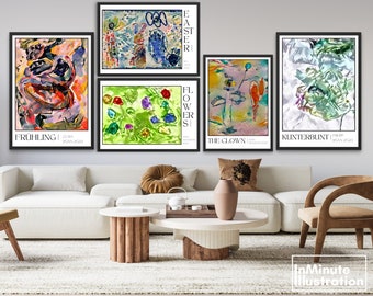 Aangepaste kindertekening kunstwerk Gepersonaliseerde kinderschilderij Print Aanpasbaar Moederdagcadeau Kind kunstmuur Vaderdag Gepersonaliseerd cadeau