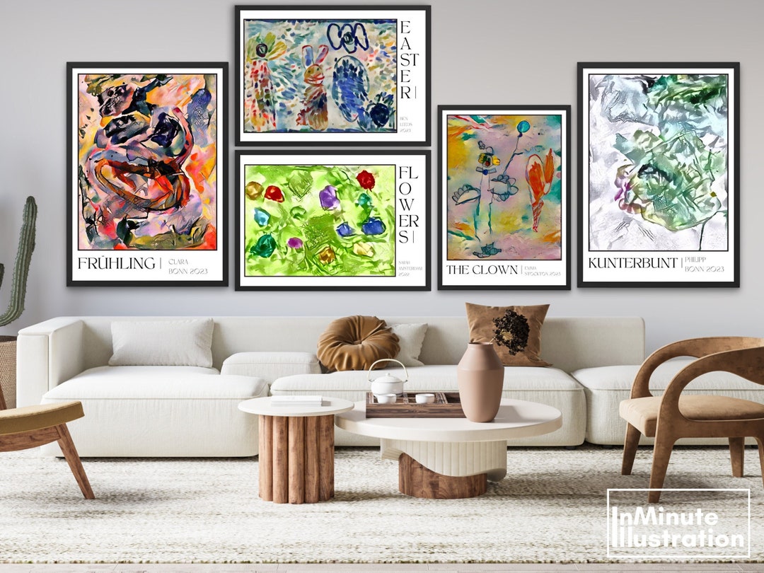 Custom Kids Drawing Artwork Personalized Childrens Painting Print ...