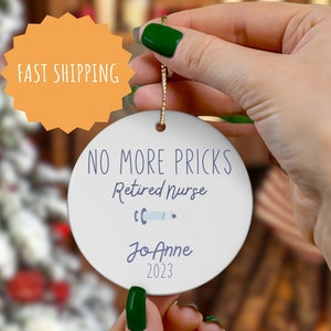 Custom Retired Nurse Gift Ornament, Nurses retirement present, Christmas gift for retired nurse in 2023, Nurse Resignation gift, RN Coworker