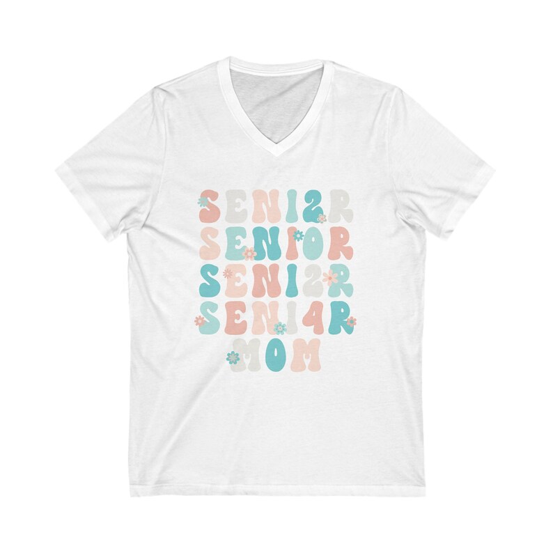 Groovy Senior Mom 2024 Vneck Shirt, Class of 2024 Parent Tee, Senior