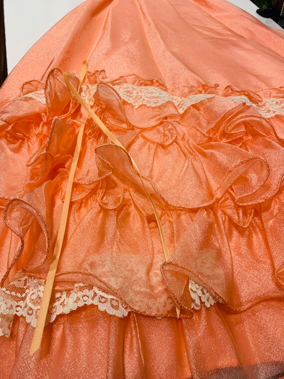 Puff True Vintage 80s long ruffle southern belle … - image 4