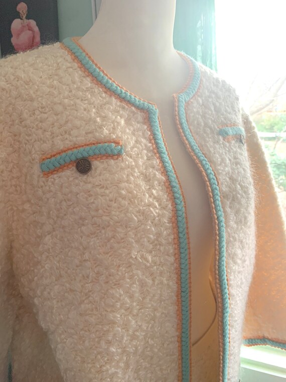 1960s Emerald Green Boucle Wool Skirt Suit
