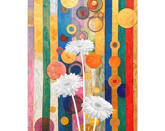 Abstract Watercolor Floral Canvas Print Botanical Wall Art Colorful ...