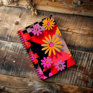 Colorful Floral Spiral Notebook, Vibrant Journal for Art Lovers, Creative Writing, School Supplies, Gift for Students