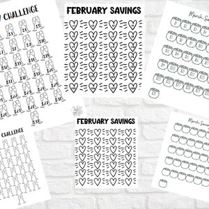 Full Year of Monthly Savings Challenge, 12 Challenges, Budgeting, Saving, Financial Planning, Digital Download, Printable  PDF