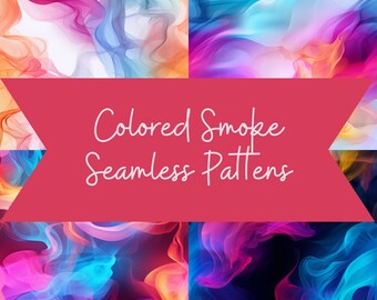 Colorful Smoke Seamless Patterns, Printable Design, Printable Digital Paper, Repeating Pattern