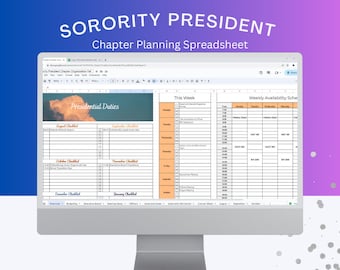 Sorority President Spring 2024 Semester Planner