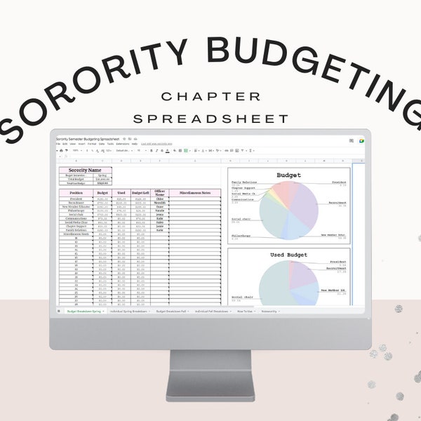 Google Sheets Sorority Greek Life Budget Spreadsheet