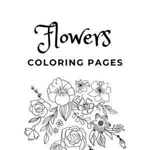 Flowers Coloring Pages Floral Printables Digital download