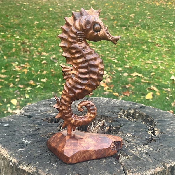 Wooden Seahorse Etsy