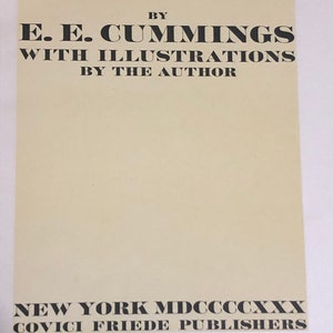 Untitled By E.E. Cummings Signed First Edition 1930 Rare Book image 2