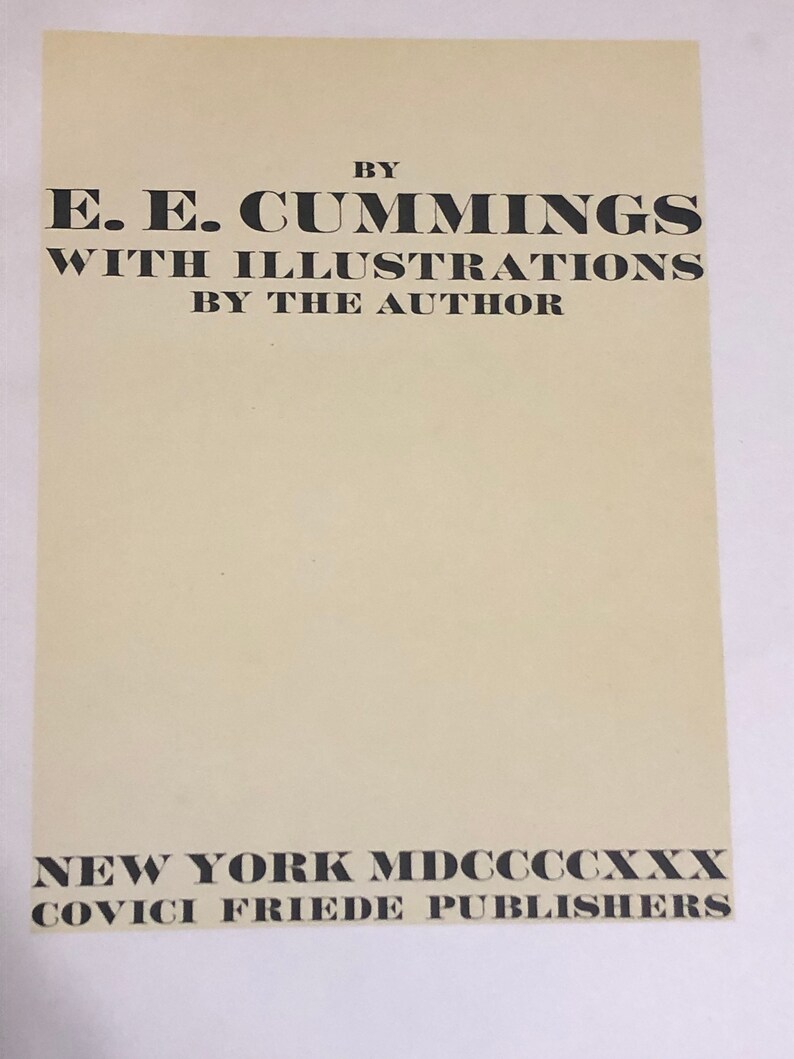 Untitled By E.E. Cummings Signed First Edition 1930 Rare Book image 2