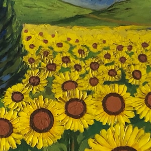 Champ de tournesols par Vincent Van Gogh 1888 Peinture originale signée à l'huile sur toile image 6