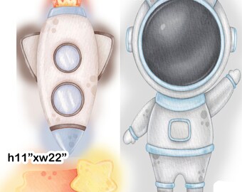 Yard Card Lawn Decor:Astronaut Party Props Decoration Backdrops CoroPlast cutouts Sings Centerpieces No Stakes or Stands Included