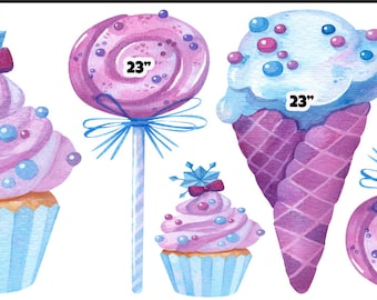 Yard Card Lawn Decor: Cupcakes  Party Props Decoration Backdrops Coro-last cutouts Sings Centerpieces (No Stakes or Stands Included)