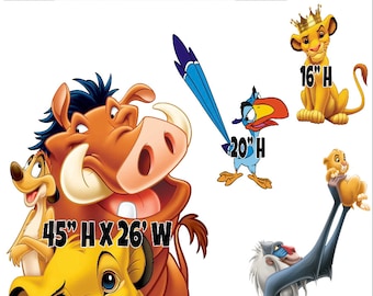 Yard Card Lawn Decor: Lion King  Party Props Decoration Backdrops Coro-last cutouts Sings Centerpieces (No Stakes or Stands Included)