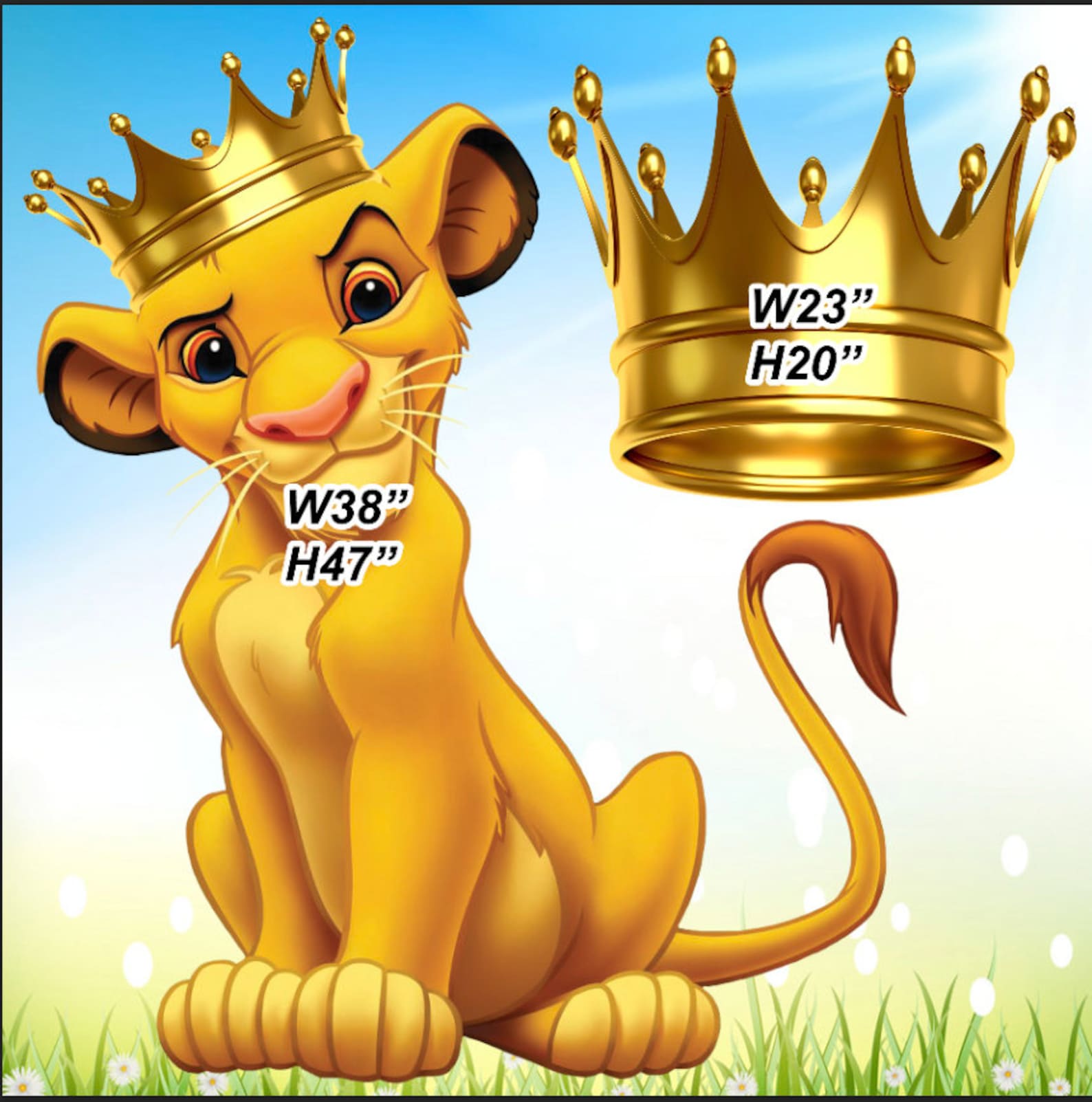 Yard Card Lawn Decor: Simba Lion King Party Props Decoration Backdrops ...