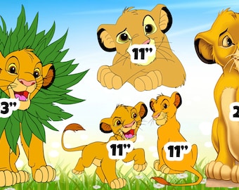 Yard Card Lawn Decor: Simba Lion King  Party Props Decoration Backdrops Coro-last cutouts Sings Centerpieces (No Stakes or Stands Included)