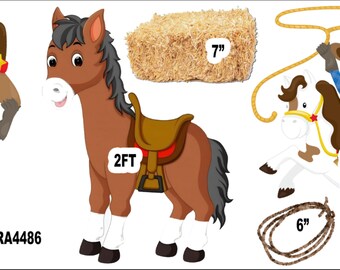 Yard Card Lawn Decor: COWBOY Party Props Decoration Backdrops Coro-last cutouts Sings Centerpieces (No Stakes or Stands Included)