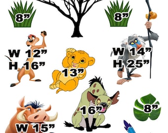 Yard Card Lawn Decor: Lion King  Party Props Decoration Backdrops Coro-last cutouts Sings Centerpieces (No Stakes or Stands Included)