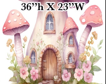 Yard Card Lawn Decor: FAIRY/Mushrooms    Decoration Backdrops Coroplast cutouts Sings Centerpieces (No Stakes or Stands Included)
