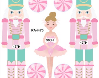 Yard Card Lawn Decor:CHRISTMAS BALLERINA Party Props Decoration Backdrops CoroPlast cutouts Sings Centerpieces No Stakes or Stands Included