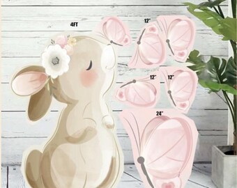 Yard Card Law: Bunny Butterfly Party Props Decoration Backdrops Coroplast cutouts Sings Centerpieces No Stakes or Stands Included