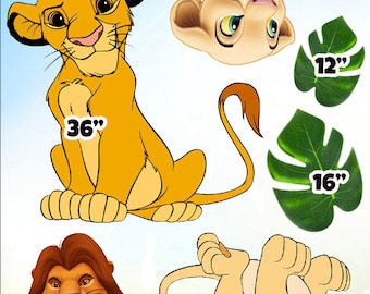 Yard Card Lawn Decor: Lion King  Party Props Decoration Backdrops Coro-last cutouts Sings Centerpieces (No Stakes or Stands Included)