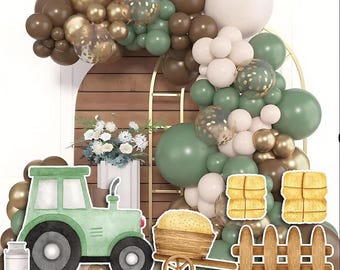 Yard Card Lawn Decor:Farm tractor animals Party Props Decoration Backdrops Coroplast cutouts Sings Centerpieces No Stakes or Stands Included