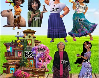 Yard Card Lawn Decor: Encanto  Decoration Backdrops Coroplast cutouts Sings Centerpieces (No Stakes or Stands Included)