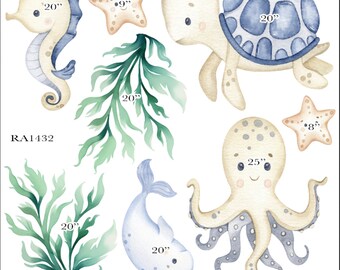 Yard Card Lawn Decor: sea Party Props Decoration Backdrops Coroplast cutouts Sings Centerpieces (No Stakes or Stands Included)