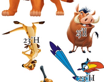 Yard Card Lawn Decor: LION KING Party Props Decoration Backdrops Coroplast cutouts Sings Centerpieces (No Stakes or Stands Included)