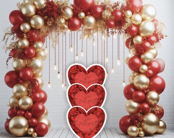 Yard Card Lawn Decor: HEARTS   Party Props Decoration Backdrops Coro-last cutouts Sings Centerpieces (No Stakes or Stands Included)