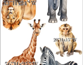 Yard Card Lawn Decor: SAFARI ANIMALS  Park Party Props Backdrops CoroPlast cutouts Sings Centerpieces (No Stakes or Stands Included)