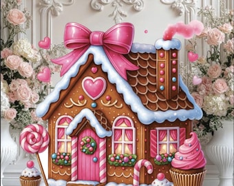 Yard Card Lawn Decor: Gingerbread Party Props Decoration Backdrops Coroplast cutouts Sings Centerpieces (No Stakes or Stands Included