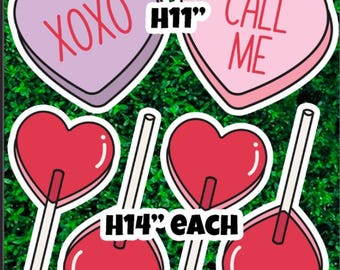 Yard Card Lawn Decor: HEARTS   Party Props Decoration Backdrops Coro-last cutouts Sings Centerpieces (No Stakes or Stands Included)
