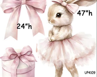 Yard Card Lawn Decor Bunny Decoration Backdrops Coroplast cutouts Sings Centerpieces (No Stakes or Stands Included)