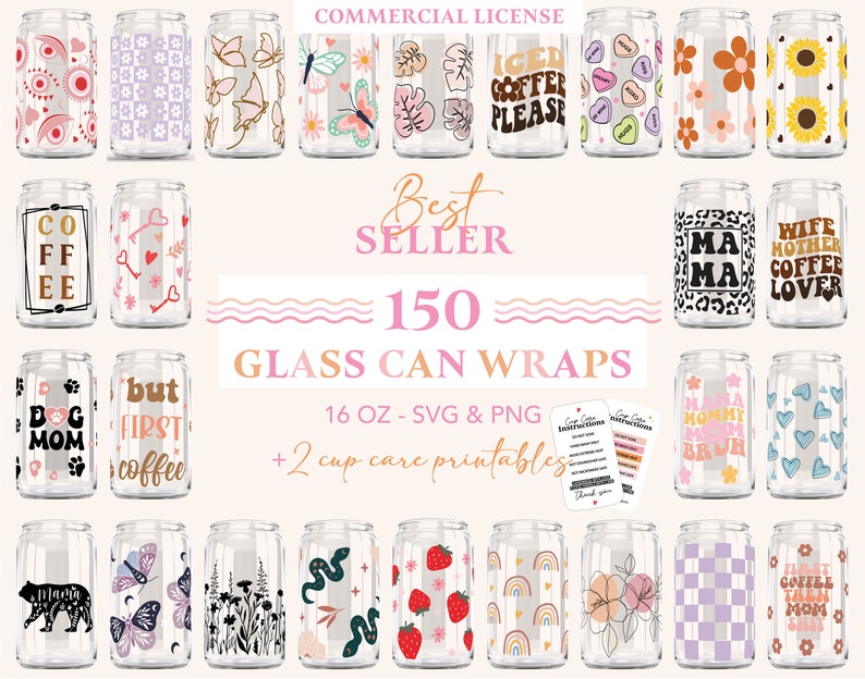 libbey can wrap, glass can svg, 16oz libbey can wrap, libbey glass svg, coffee wrap, can wrap svg, svg bundle, svg, coffee svg, cricut, png image 1